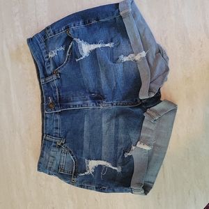 Denim jean shorts with cuff, a little stretch, Size M. bought  on Amazon